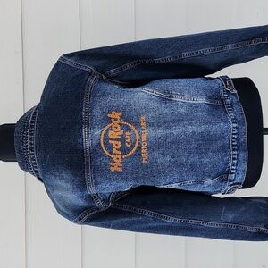 VTG Hard Rock Café Puerto Vallarta Collectible Distressed Jean Jacket (L)